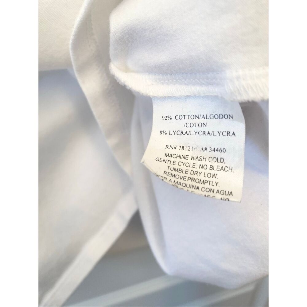 Eileen Fisher White Cotton Knit T-Shirt - Picture 3 of 4